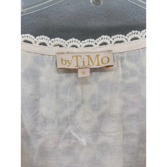 byTiMo Dress Women’s Sz S Ivory Lace Crochet Puff Sleeve V-Neck Babydoll NWOT - Picture 3 of 11